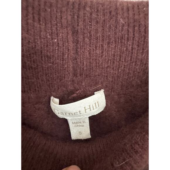 Garnet Hill Cashmere Blend Jogger Pants - Burgundy - Size S - Picture 3 of 7